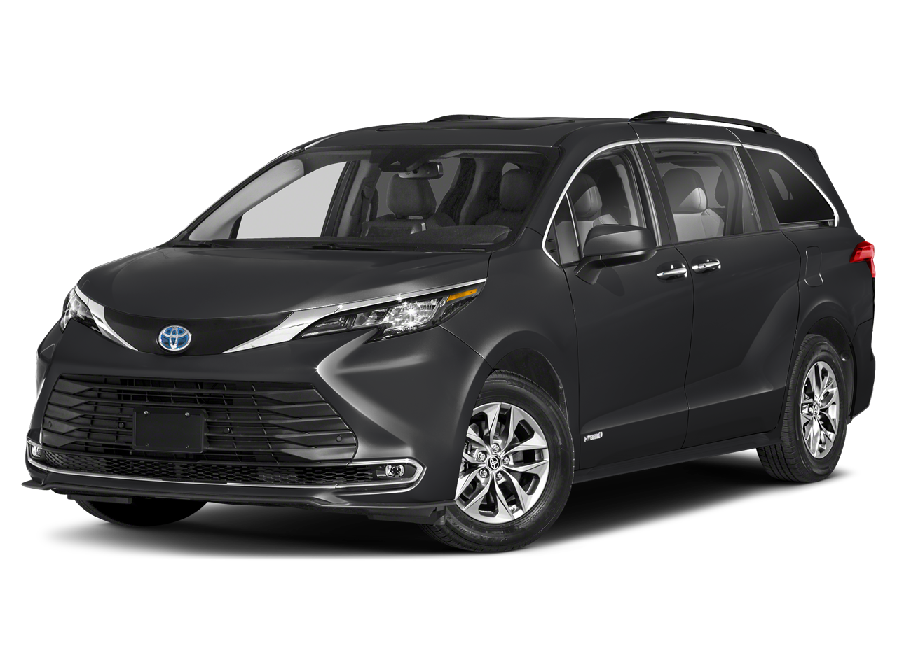 2023 Toyota Sienna XLE 7-Passenger in Midnight Black Metallic — front three-quarter view
