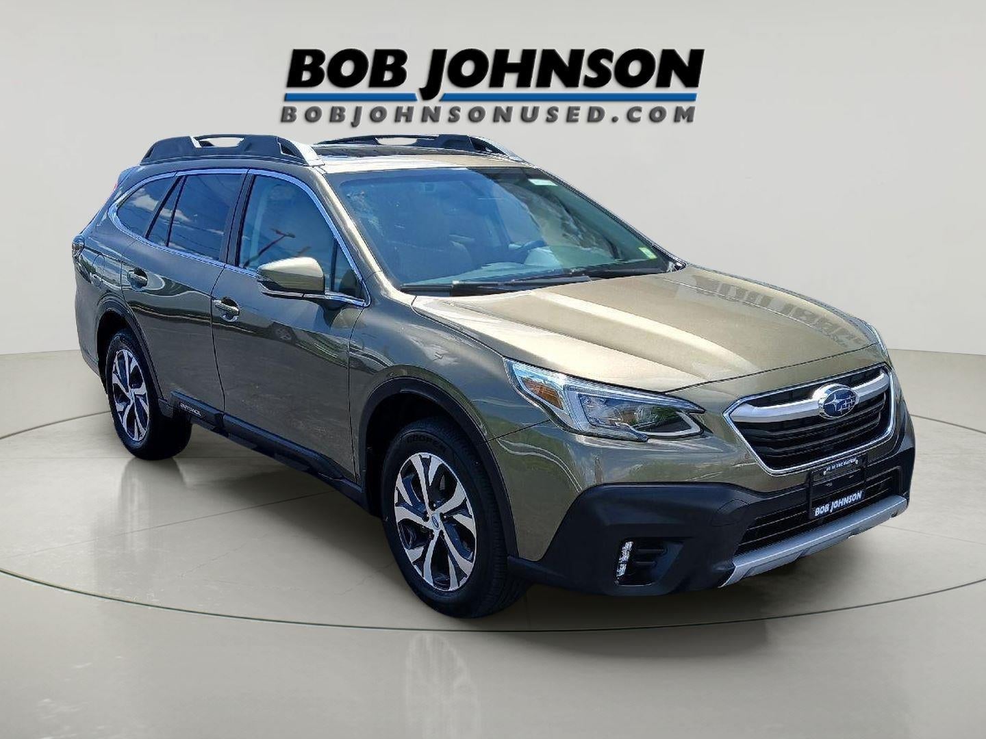 2021 Subaru Outback Limited in Autumn Green Metallic — front three-quarter view