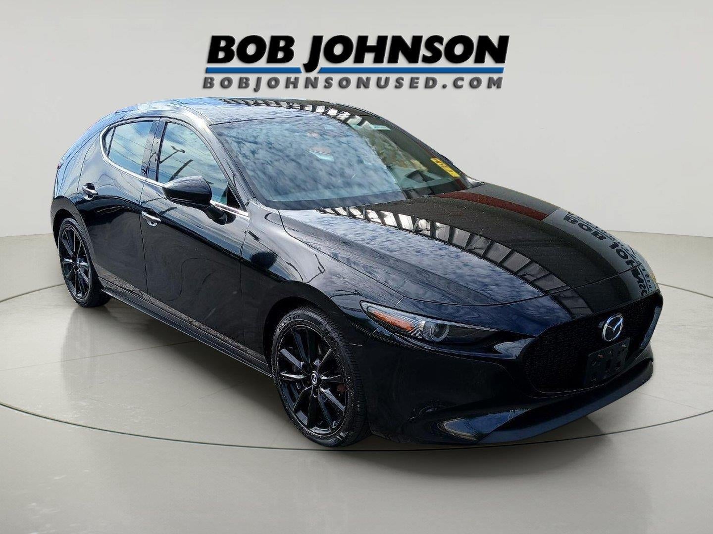 2023 Mazda Mazda3 2.5 S Premium in Jet Black Mica — front three-quarter view