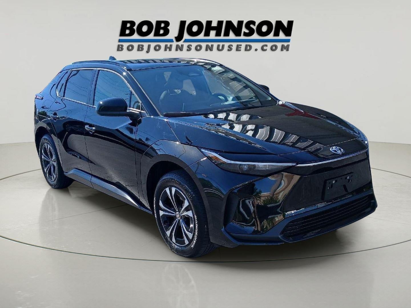 2025 Toyota bZ4X XLE in Black — front three-quarter view