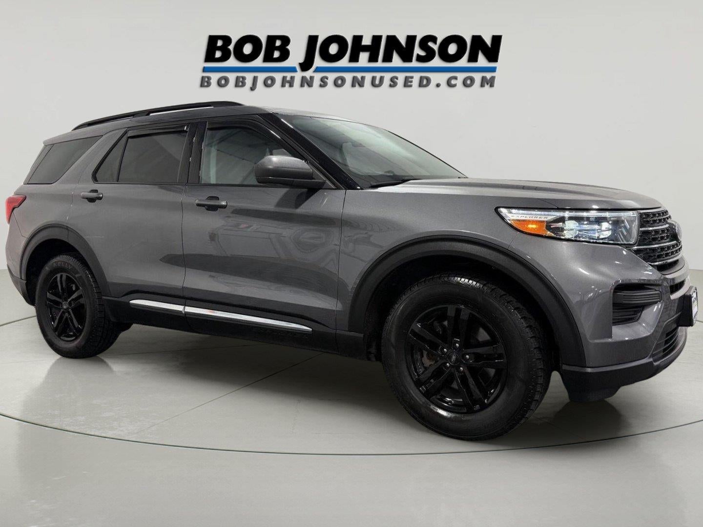 2022 Ford Explorer XLT in Carbonized Gray Metallic — front three-quarter view