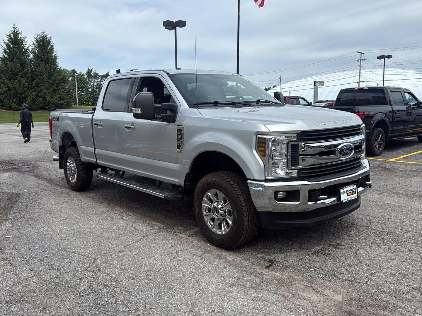 2018 Ford F-250 XLT in Ingot Silver — front three-quarter view