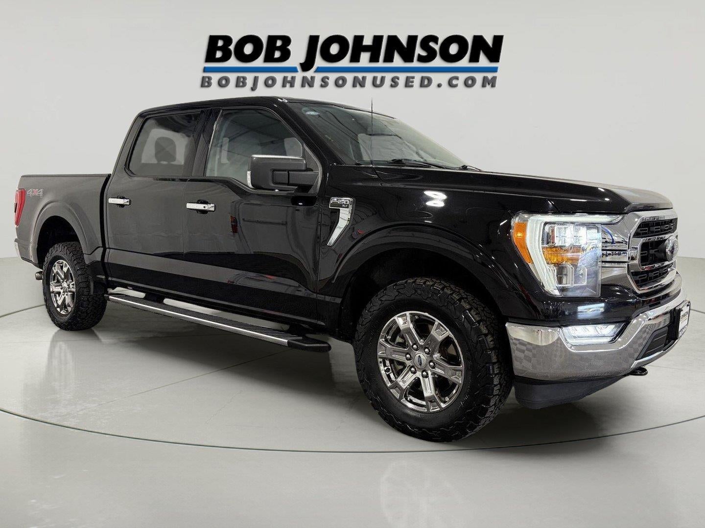 2023 Ford F-150 XLT in Agate Black — front three-quarter view