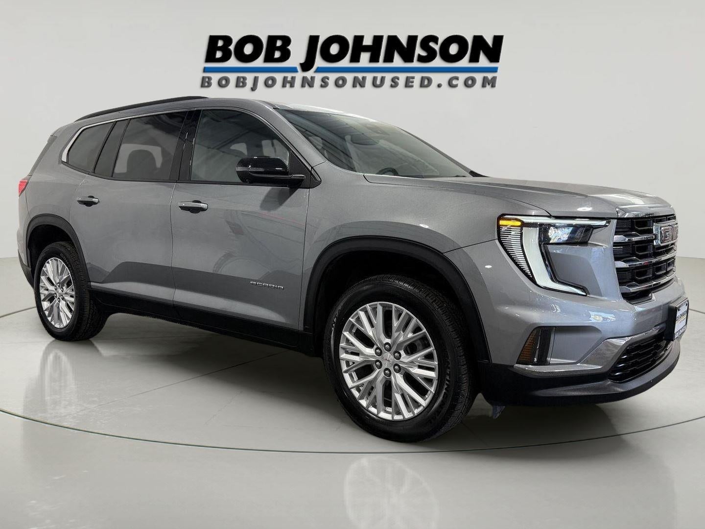 2024 GMC Acadia Elevation in Sterling Metallic — front three-quarter view