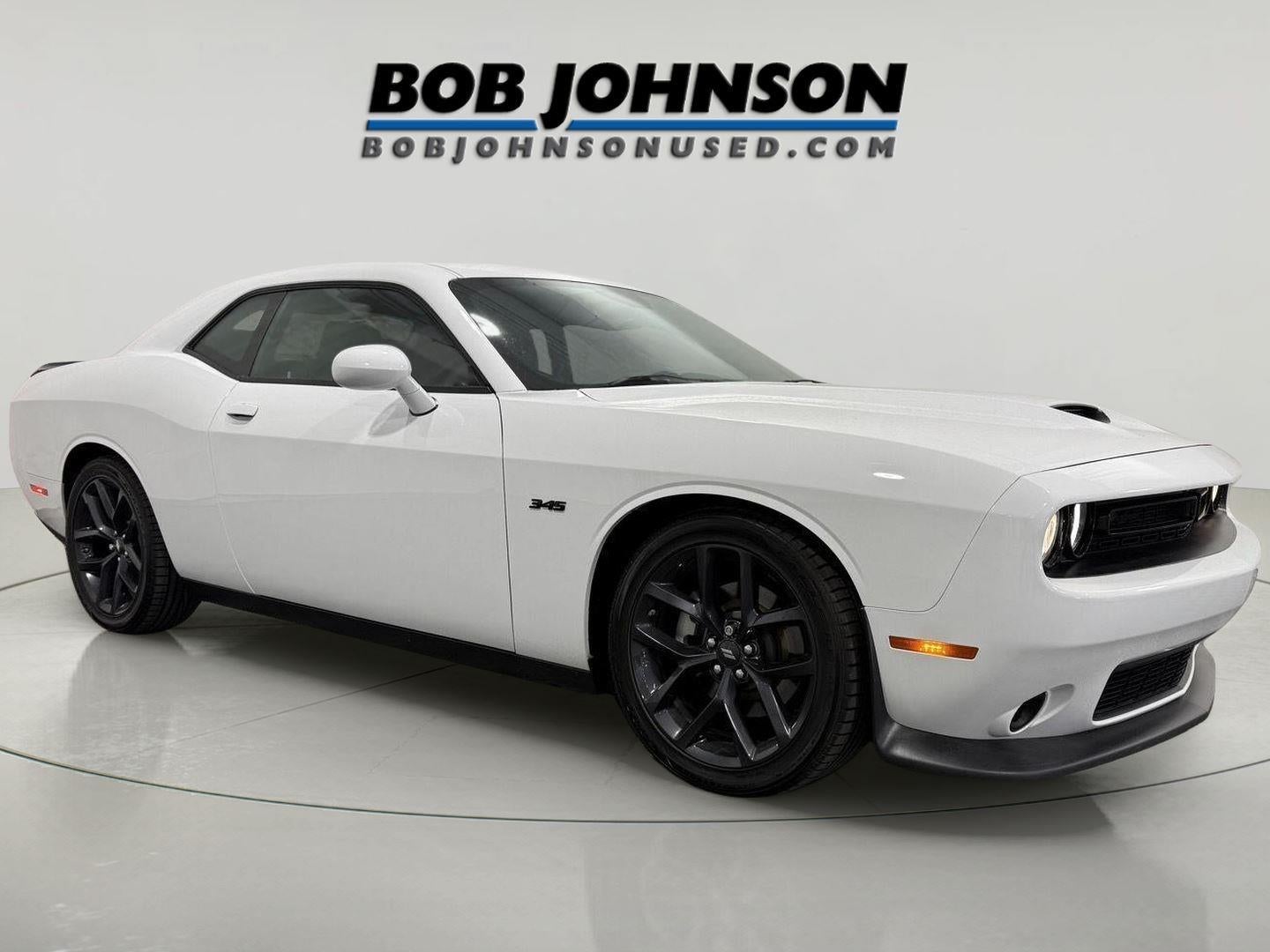 2023 Dodge Challenger R/T in White Knuckle Clearcoat — front three-quarter view