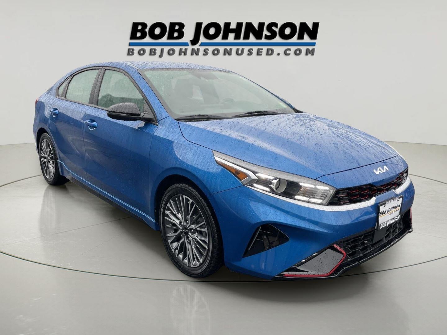 2022 Kia Forte GT-Line in Sporty Blue — front three-quarter view