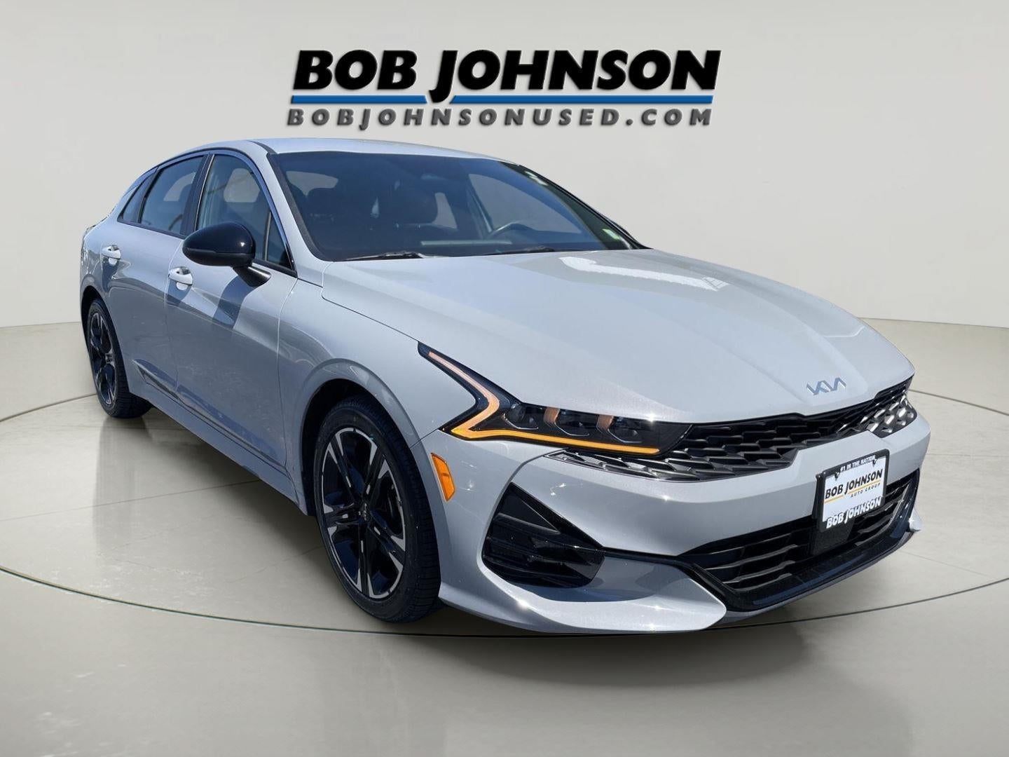 2024 Kia K5 GT-Line in Wolf Gray — front three-quarter view