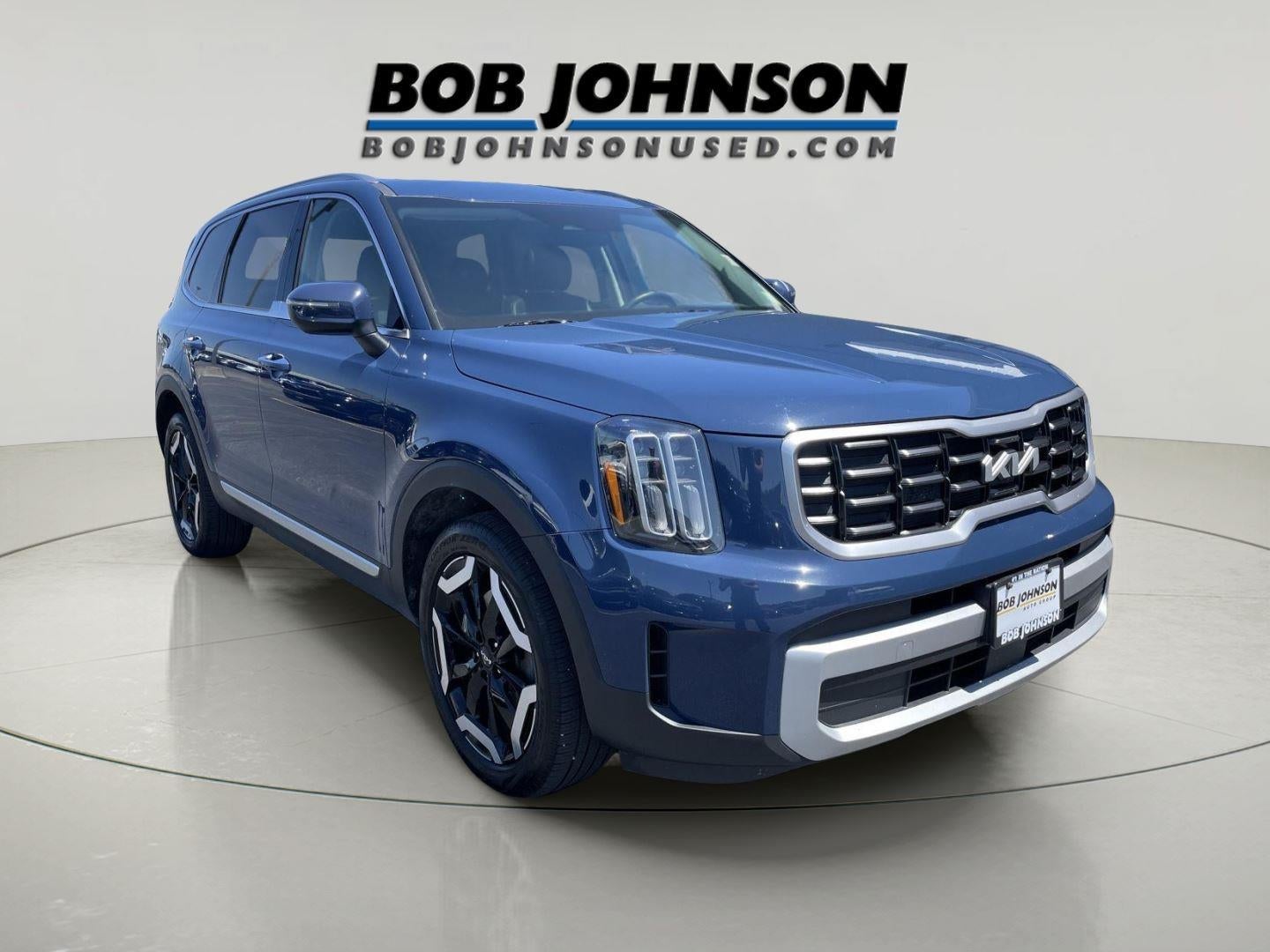 2024 Kia Telluride S in Midnight Lake Blue — front three-quarter view