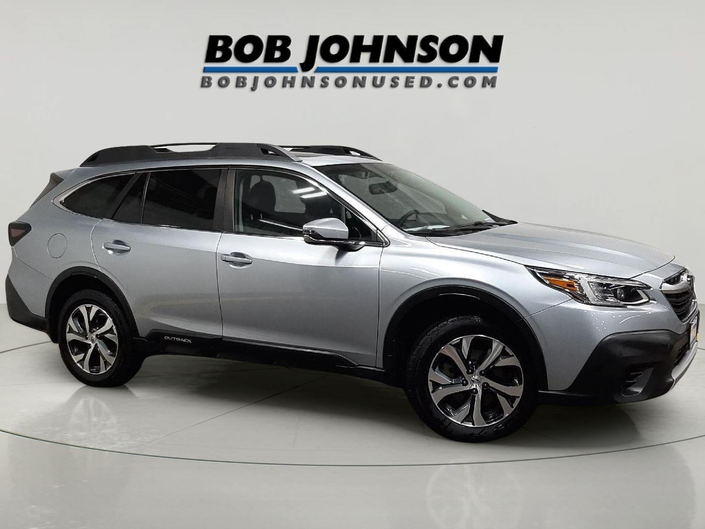 2020 Subaru Outback Limited in Ice Silver Metallic — front three-quarter view